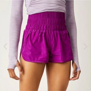 Free People Movement The Way Home Shorts Vivid Violet Workout Gym - Size M